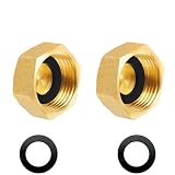 Tappo in ottone G1"(Ø30,5mm) Filetto femmina,2 pezzi Tappo di chiusura Tappi per tubi flessibili G1",Tappo in ottone esagonale,Tappo per tubi Tappo terminale Raccordo filettato