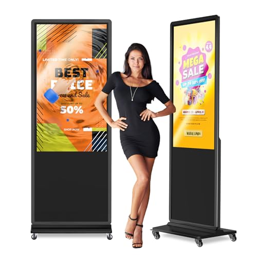 YIXZSWD Touch Screen Digital Kiosk, 49 Inch Interactive Digital Signage Display for Retail, Mall, Office Lobby, Events, Advertising Board with Built-in Media Player