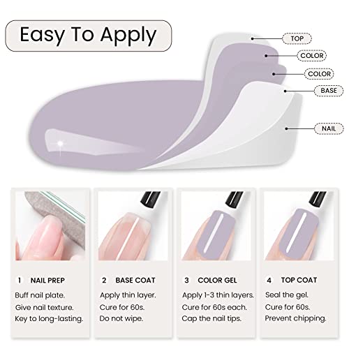 Maychao 15Ml Gel Nail Polish 1Pc Lavender Gel Polish Soak Off Uv Led Nail Polish Nail Art Starter Manicure Salon Diy At Home, 0.5 Oz #TOP6