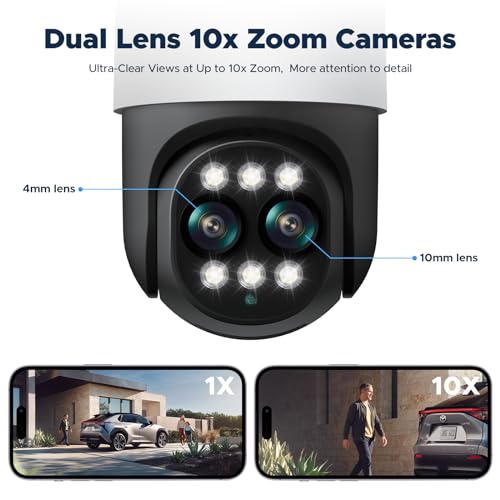 Camcamp 4K Security Camera System, Wired Poe Home Security System,8Ch Nvr With 3Tb Hdd,4Pcs 10X Ptz Dual Lens Cameras,Motion Detection,Color Night Vision,24/7 Record,Weatherproof Outdoor Surveillance thumb #1
