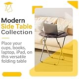 Garden 4 you Round Folding Table, Side Folding Coffee Table, TV Snack Tray Tables, Sofa Laptop Desk, Outdoor Camping Tables, EndTable, SofaTable, SideTable for Small Space, 45 x 45 x 65 CM (Black) - Image 4