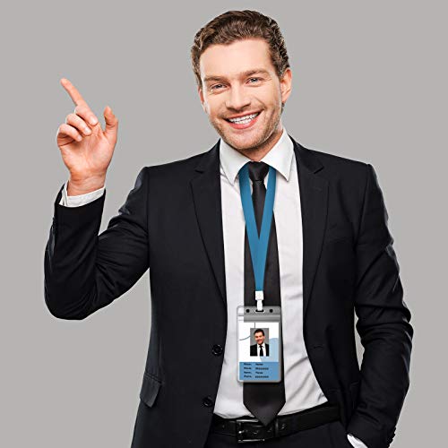 150 Pieces Id Card Name Badge Holder Clear Plastic Vertical Name Badge Id Card Holders Transparent Pvc Vertical Sleeve Pouch For Office School Card Travel Waterproof (75 X 120 Mm/ 2.95 X 4.7 Inch) #TOP6