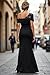 Long Mother of The Bride Dresses for Women Navy Blue One Shoulder Mermaid Chiffon Evening Dresses Size 8