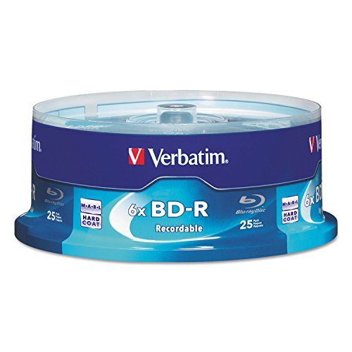 Verbatim 97457 BD-R Blu-Ray Disc, 25GB, 6X, 25/Pk