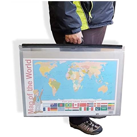 picturehangingdirect.co.uk CLEAR ART COURSE WORK CARRIER CARRY CASE PORTFOLIO ART FILE FOLDER SCHOOL HOLDALL Print Sleeve Storage (For A2 420 x 594mm16.5 x 23.4in) Cover