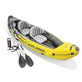 Intex 2-Person Inflatable Kayak Set w/ Pump, Aluminum Oars, Adjustable Seats...