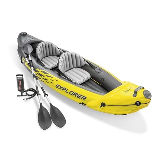 2-Person Inflatable Kayak Set with Aluminum Oars and High Output Air Pump