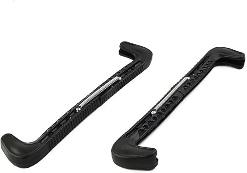 Ice Skate Covers Adjustable Plastic Guards Compatible with for Hockey and Speed Skates, Protective Cover to Damage or Puncture, Lasting Spring-Loadedblack