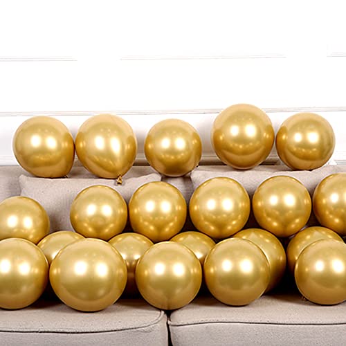 Image of KBZVNAF Gold Metallic Chrome Latex Balloons 50 Pack 12 inch