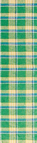 Chaks 0979, Ruban Madras en Lin 10cm x 5m, Vert