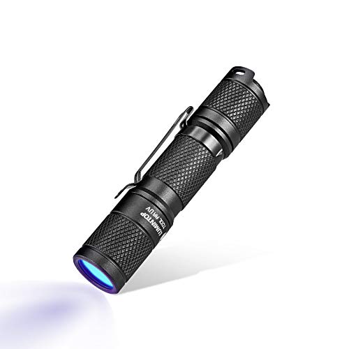 LUMINTOP Tool AA UV Flashlight Black Light, 365nm Ultraviolet Blacklight IP68 Waterproof 2 Modes for Pet Stains, Hunting Scorpions, Resin Curing, Leak Inspection