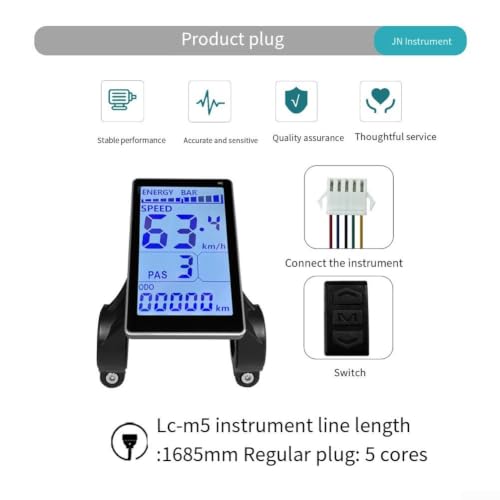 Pantalla LCD para bicicleta eléctrica OMD2 24V-60V con códigos de error 6