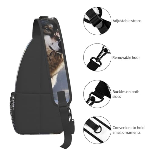 Mochila tipo Sling pequeña para hiking unisex negra miniatura 5