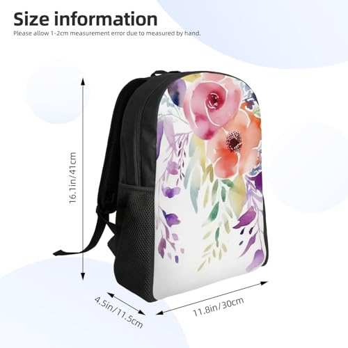 Mochila para Hombre y Mujer estilo Acuarela con Flores miniatura 4