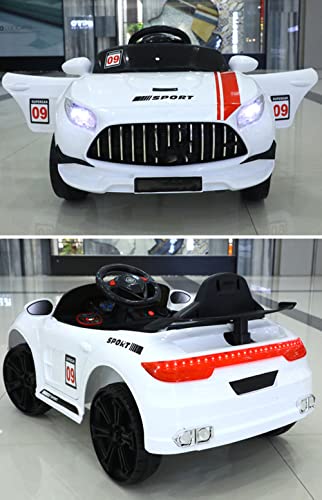 Electric Stroller, Four Wheeled Vehicle, Bumper Car, Remote Control Car Can Take Children's Cart, Men's and Women's Baby Toy Car Can Carry People, Single Drive Remote Control Early Education (white) - Image 3