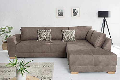 Riess Ambiente Moderne Wohnlandschaft Norway Taupe Schlafsofa inkl. Kissen Schlafcouch Sofa – Bild 5