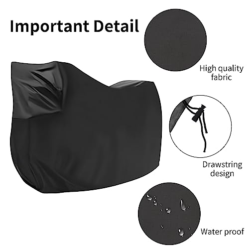 Abdeckung Holzpferd 130*140*100cm Schutzhülle für Holzpferd Schwarz Plane für Holzpferd Oxford Stoff Wasserdicht Holzpferd Zubehör für Gartenpferd Abdeckhaube Plane – Bild 4