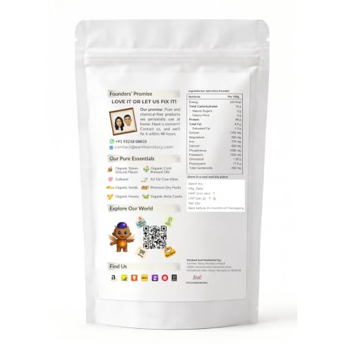 Image of Earthen Story Organic Spirulina Powder, 100g | Lab Tested for 250+ Pesticides | Plant Based Superfood