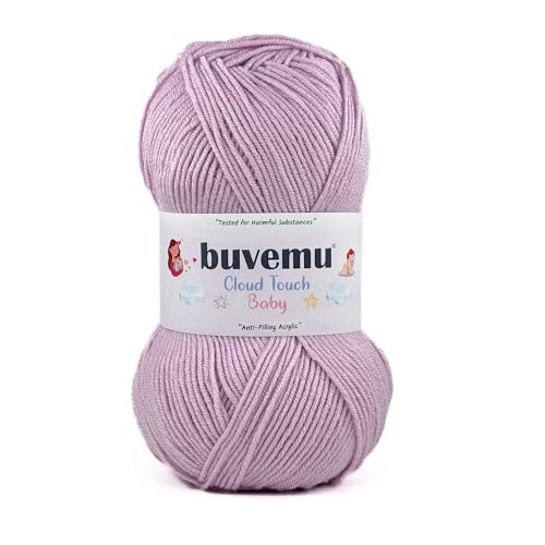 Image of Cloud Touch Baby - DK Weight Soft Anti-Pilling Yarn for Baby Clothes, Blankets & Amigurumi Crochet & Knitting, 90% Acrylic 10% Viscose derived from Bamboo, 3.53 Oz / 262 Yards (Lilac, 1 Pack)
