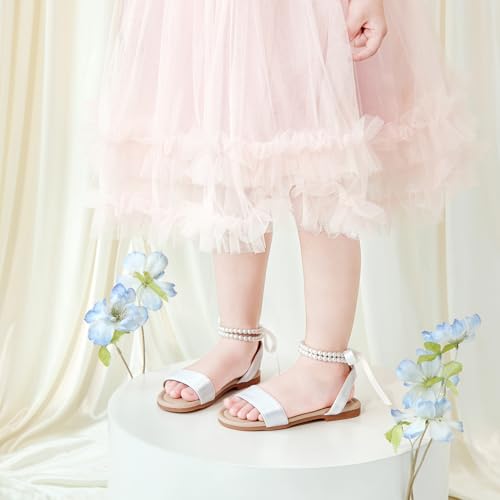 Image of Otter MOMO Girls Open Toe Princess Flat Sandals with Comfort Sole Summer Sandals