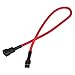 JBtek Sleeved 3 Pin CPU, Case Fan Extension Cable, Red, 2 Pack