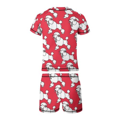 Poodle Dog ProfileChildren's Swimsuits Boys Two Piece Suit7-9Y（120cm）3