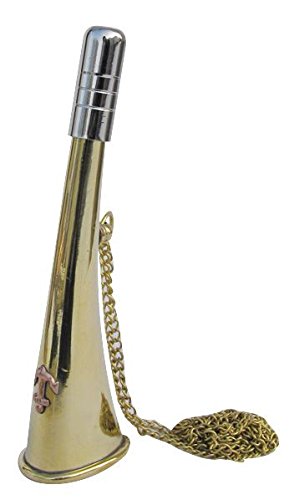 Nebelhorn ca. 14cm mit Kette Messing Tröte Signalhorn