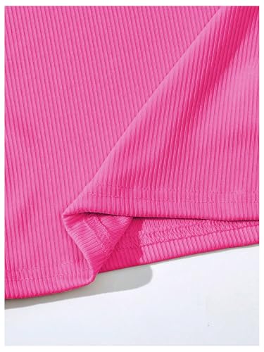 Image of SHENHE Girl's 4 Pieces Ribbed Knit Sleeveless Scoop Neck Basic Casual Summer Crop Tank Top