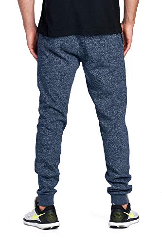 Image of ProGo Men's Casual Jogger Sweatpants Basic Fleece Marled Jogger Pant Elastic Waist