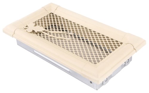 Grille d'aération pour air chaud et froid - Grille décorative pour cheminée - Ivoire - 10 x 20 cm - Avec cadre