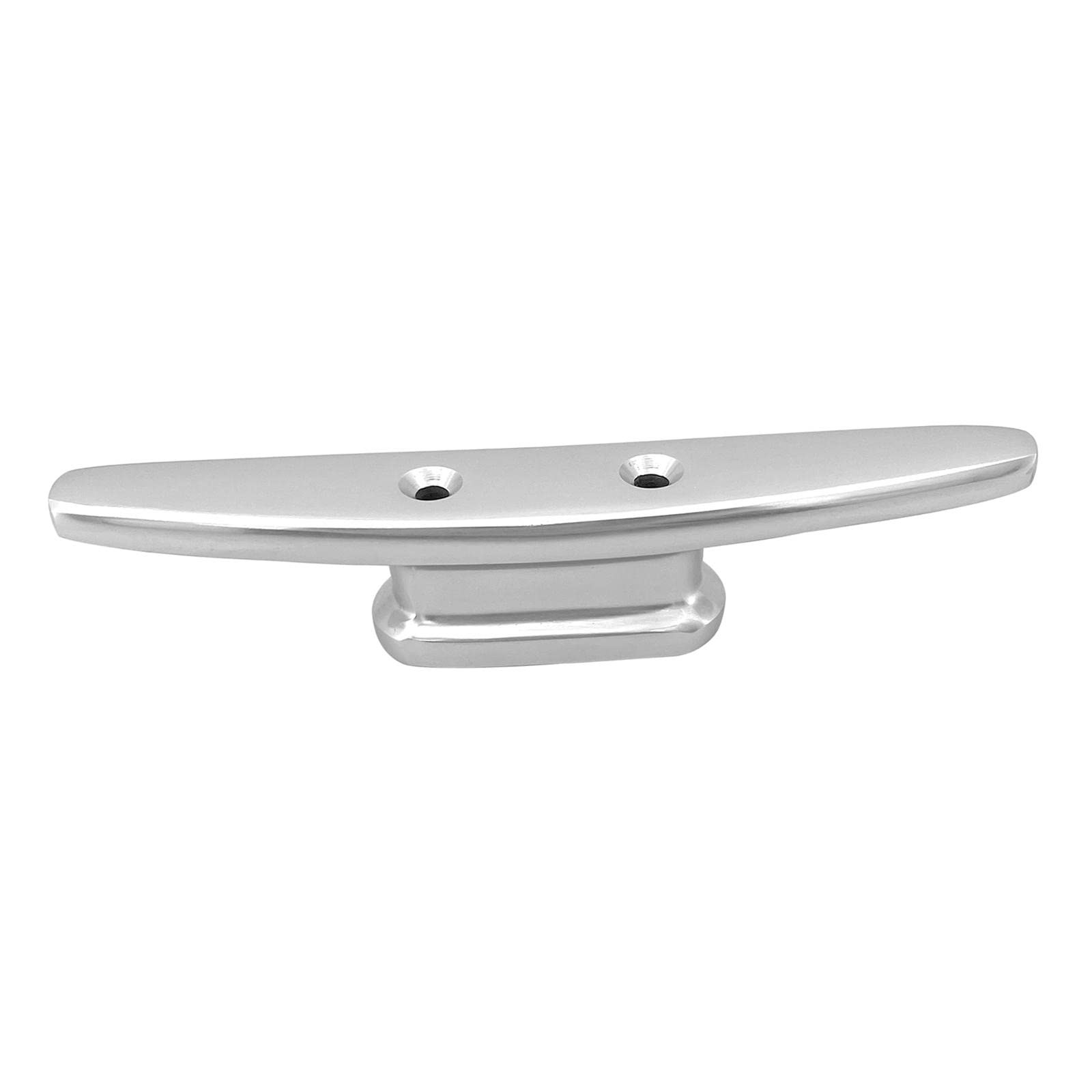 Oshhni Taquet de Pont Aluminium Deux Trous Accessoire Amarrage Résistant Finition Polie Convient pour Yacht Installation Marine, Argent