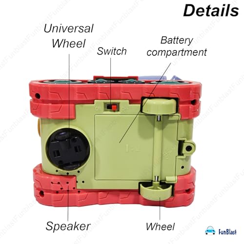 Image of FunBlast Missile Launcher Toy - Electric Missile Launcher Tank Toy with 360 Degree Rotating Universal Wheel, Flashing Lights & Sound Toys Vehicles for 3+ Year Old Kids, Boys