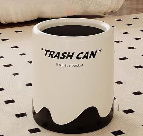 Image of House of Quirk Stylish Trash Can with Rocking Lid, Large Capacity 12-Litre Plastic Kitchen Garbage and Recycling Swing-Lid Bin, Waste Organizer Container (Cream Flow)