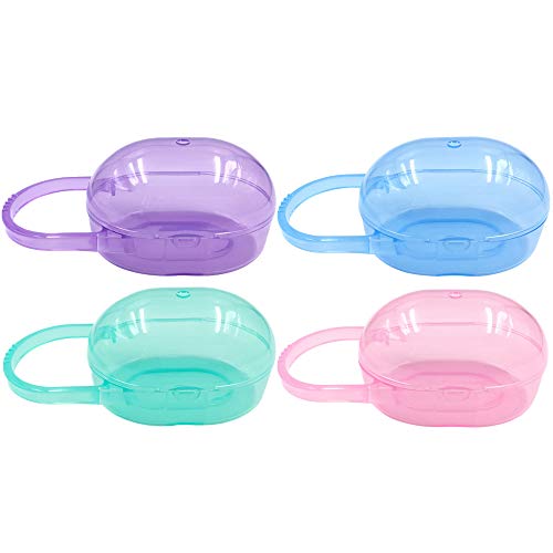 Mejores comprativas On-line Cerraduras precios comprados en linea. 31 Gosear 4PCS Surtido Colores Portátiles Bebé Bebé Pacifier Nipple Shield Caja Caja Contenedor de Caja con Mango Antideslizante para Viajes en casa