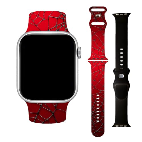 Baxilul Red Spider Web Sport Band Compatible with Apple Watch 38mm 40mm 41mm, Cool Hero Themed Soft...