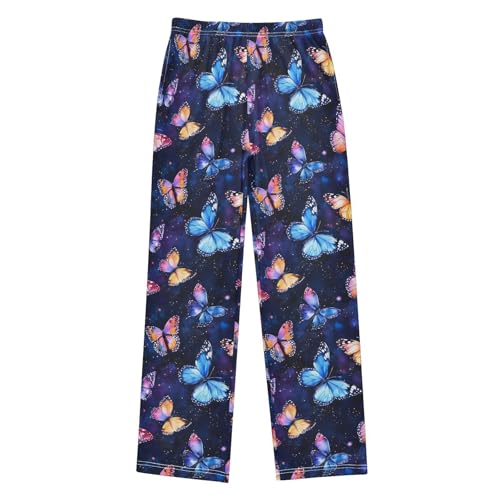 Pajama Pants Galaxy Butterfly PJ Bottoms Sleepwear Lounge Sleep Pant with Pockets