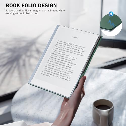 Image of MoKo Case for Remarkable 2 Tablet 10.3 inch with Pen Holder, Midnight Green | Ultra-Thin, Back Magnetic Design, Smart Folio Cover