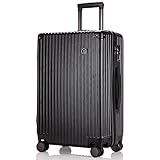 [Reezu] レーズ スーツケース 超軽量 機内持込み キャリーバッグ 8輪 静音 キャリーケース TSAロック付 キャリーバック ファスナー式 小型 ビジネス 旅行 ブラック black Sサイズ 約39L