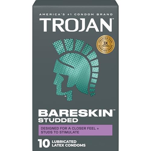 Trojan Studded Bareskin Lubricated Condoms - 10 Count