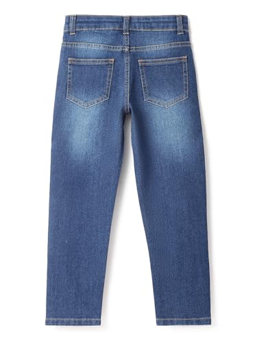 Image of Tales & Stories Boys Slim Fit Denim Jeans | 5-Pocket Stylish Mid-Rise Pants| Durable Cotton Denim Lycra with Button Closure | Casual Wear