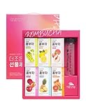 [Thezone] Bebida en polvo de Kombucha de coreano, kit de inicio 10 palos x 6 sabores, con botella