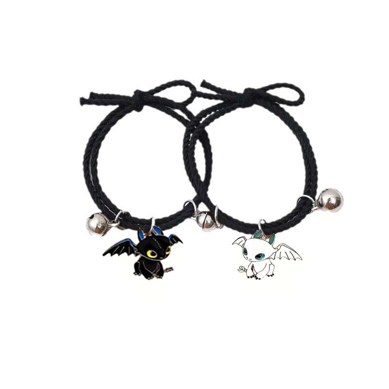 2 PCS Matching Yin Yang Bracelet Elastic Rope Band Dargon Charm Friendship bracelets Sets for Couple