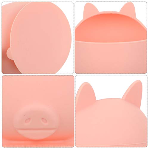 STOBOK Bebê Tigelas Em Forma De Porquinho de Silicone Food Taças de Sucção Antiderrapante Auto Alime