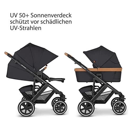 ABC Design Kinderwagen Salsa 4 Air - Starter Set - 3in1 Kombikinderwagen - Set inkl. Autositz Tulip, Adapter, Wickeltasche Urban, Neugeborenen Fußsack, Regenverdeck & Moskitonetz - Farbe: toffee