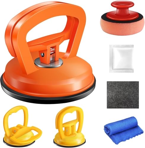 WASAIQI Dent Puller,Car Dent Puller 3 Pack Dent Remover Tool Dent Removal Kit for Car Suction Cup Dent Puller and Dent Repair Kit for Car Body,Screen,Tiles Lifting,Objects Moving(Orange+Yellow+Black)
