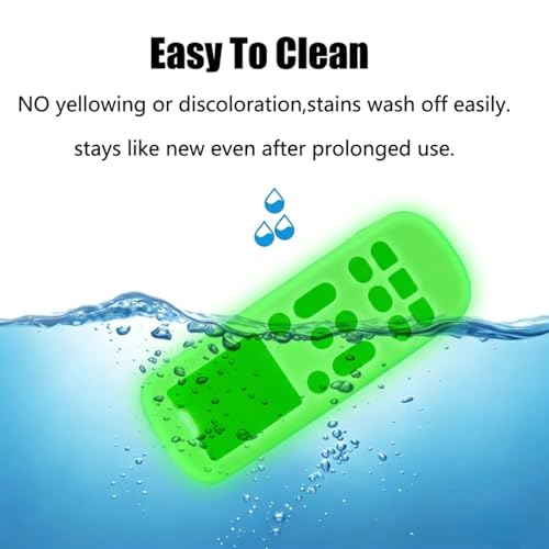 Image of Silicone Cover Compatible with Samsung Split Inverter Air Conditioner Remote Control, Shockproof, Stylish, Glow in Dark Green, Easy to find in Darkness