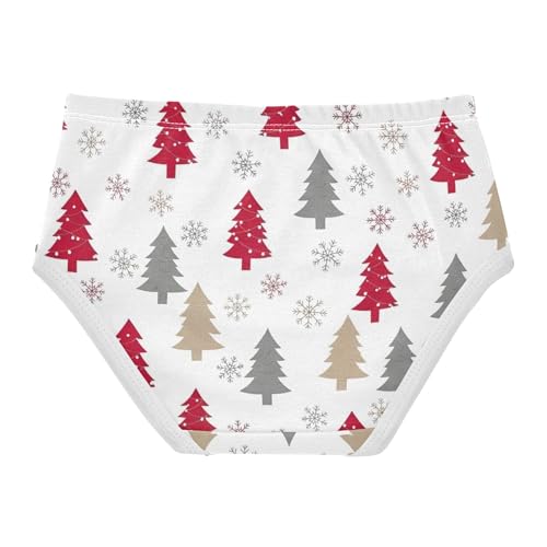Fun Print Toddler Girls Underwear 2t Cotton Panties for Girl Christmas Trees Red Xmas Briefs Undies Kids2
