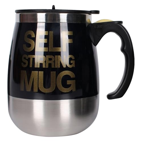 Vaso agitador automático – Acero inoxidable, funciona con pilas, recargable, taza de café eléctrica, té, leche, para casa, oficina, viajes, escuela, camping, picnic, hombres, mujeres, cumpleaños