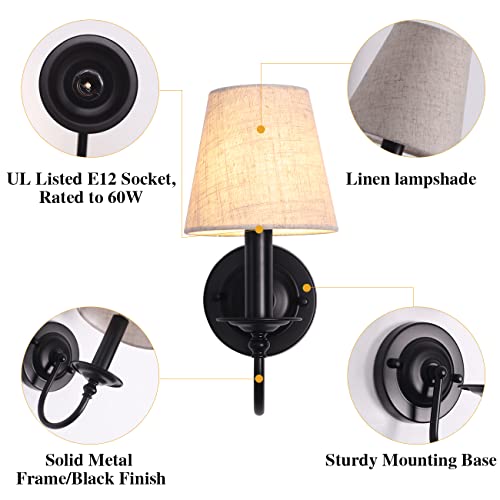 Lasenchoo Black Wall Sconces Set Of Two thumb #6