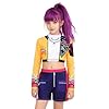 IBQ Girls Demon Singer Costume Kids Pop Hunters Cosplay Outfit 2-Piece Set with Illusion Top and Shorts BQ142M